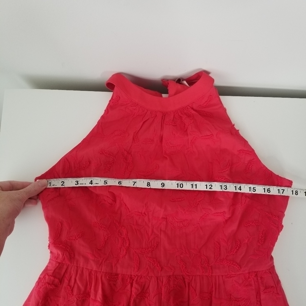 Ted Baker Lorene Halter Neck Fit & Flare Dress Red Size 3 Embroidered - Picture 4 of 16